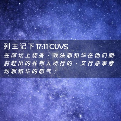 Picture 02 - 列 王 记 下 17:11 CUVS - 在 邱 坛 上 烧 香 ， 效 法 耶 和 华 - Bible Verse Picture