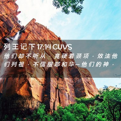 Picture 02 - 列 王 记 下 17:14 CUVS - 他 们 却 不 听 从 ， 竟 硬 着 颈 项 - Bible Verse Picture