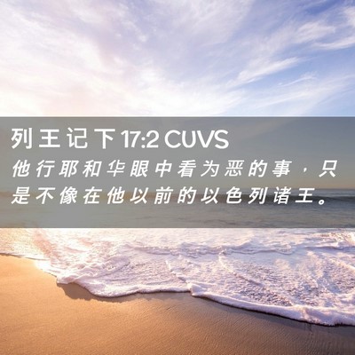 Picture 02 - 列 王 记 下 17:2 CUVS - 他 行 耶 和 华 眼 中 看 为 恶 的 事 - Bible Verse Picture