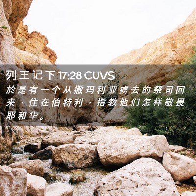 Picture 02 - 列 王 记 下 17:28 CUVS - 於 是 有 一 个 从 撒 玛 利 亚 掳 去 - Bible Verse Picture