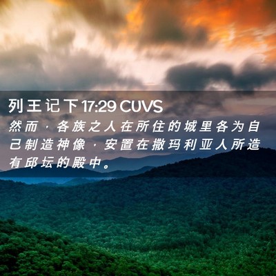 Picture 02 - 列 王 记 下 17:29 CUVS - 然 而 ， 各 族 之 人 在 所 住 的 城 - Bible Verse Picture