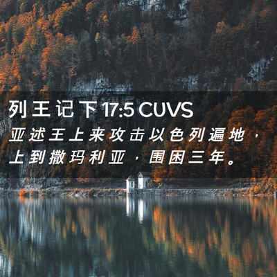 Picture 02 - 列 王 记 下 17:5 CUVS - 亚 述 王 上 来 攻 击 以 色 列 遍 地 - Bible Verse Picture