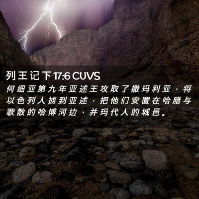 Picture 02 - 列 王 记 下 17:6 CUVS - 何 细 亚 第 九 年 亚 述 王 攻 取 了 - Bible Verse Picture