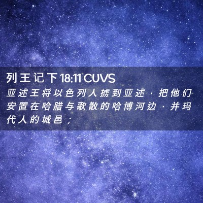 Picture 02 - 列 王 记 下 18:11 CUVS - 亚 述 王 将 以 色 列 人 掳 到 亚 述 - Bible Verse Picture