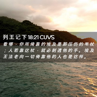 Picture 02 - 列 王 记 下 18:21 CUVS - 看 哪 ， 你 所 倚 靠 的 埃 及 是 那 - Bible Verse Picture