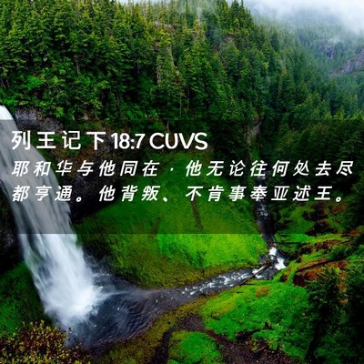 Picture 02 - 列 王 记 下 18:7 CUVS - 耶 和 华 与 他 同 在 ， 他 无 论 往 - Bible Verse Picture