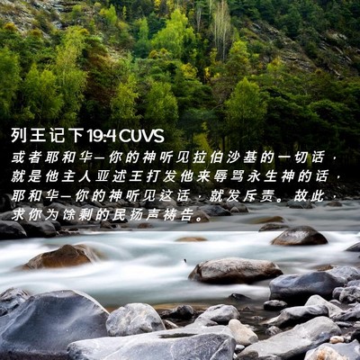 Picture 02 - 列 王 记 下 19:4 CUVS - 或 者 耶 和 华 ─ 你 的 神 听 见 拉 - Bible Verse Picture