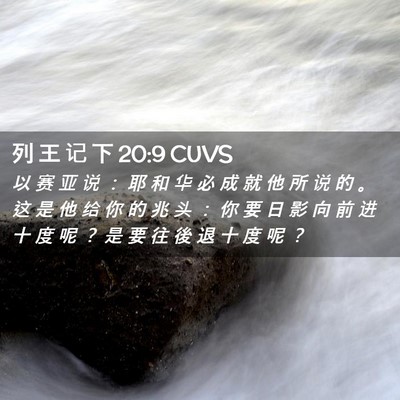Picture 02 - 列 王 记 下 20:9 CUVS - 以 赛 亚 说 ： 耶 和 华 必 成 就 他 - Bible Verse Picture
