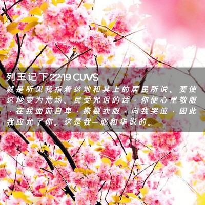 Picture 02 - 列 王 记 下 22:19 CUVS - 就 是 听 见 我 指 着 这 地 和 其 上 - Bible Verse Picture