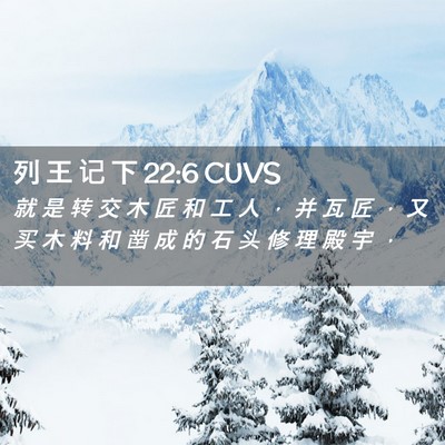Picture 02 - 列 王 记 下 22:6 CUVS - 就 是 转 交 木 匠 和 工 人 ， 并 瓦 - Bible Verse Picture