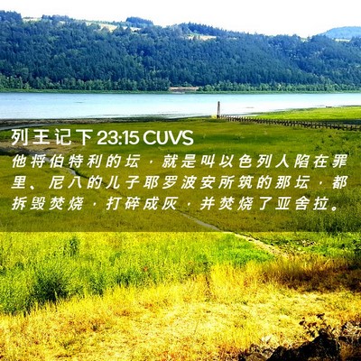 Picture 02 - 列 王 记 下 23:15 CUVS - 他 将 伯 特 利 的 坛 ， 就 是 叫 以 - Bible Verse Picture