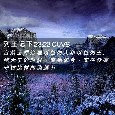 Picture 02 - 列 王 记 下 23:22 CUVS - 自 从 士 师 治 理 以 色 列 人 和 以 - Bible Verse Picture