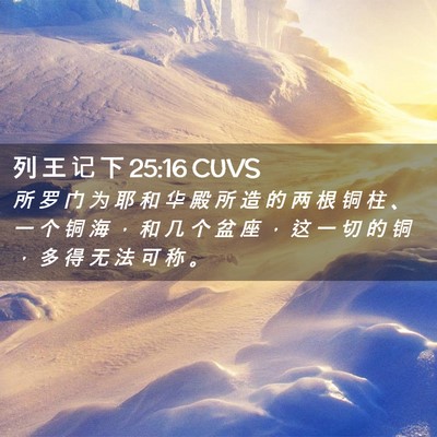 Picture 02 - 列 王 记 下 25:16 CUVS - 所 罗 门 为 耶 和 华 殿 所 造 的 两 - Bible Verse Picture