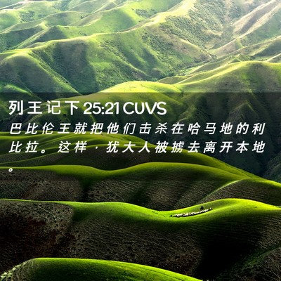 Picture 02 - 列 王 记 下 25:21 CUVS - 巴 比 伦 王 就 把 他 们 击 杀 在 哈 - Bible Verse Picture