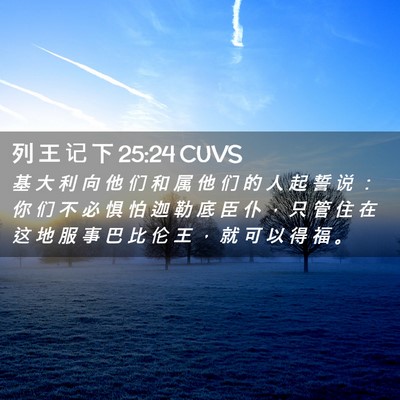 Picture 02 - 列 王 记 下 25:24 CUVS - 基 大 利 向 他 们 和 属 他 们 的 人 - Bible Verse Picture