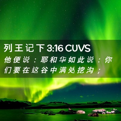 Picture 02 - 列 王 记 下 3:16 CUVS - 他 便 说 ： 耶 和 华 如 此 说 ： 你 - Bible Verse Picture