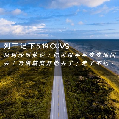 Picture 02 - 列 王 记 下 5:19 CUVS - 以 利 沙 对 他 说 ： 你 可 以 平 平 - Bible Verse Picture