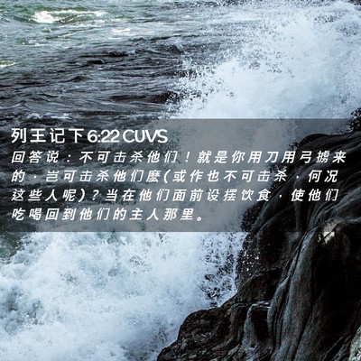 Picture 02 - 列 王 记 下 6:22 CUVS - 回 答 说 ： 不 可 击 杀 他 们 ！ 就 - Bible Verse Picture