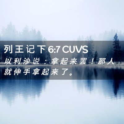 Picture 02 - 列 王 记 下 6:7 CUVS - 以 利 沙 说 ： 拿 起 来 罢 ！ 那 人 - Bible Verse Picture