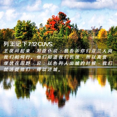 Picture 02 - 列 王 记 下 7:12 CUVS - 王 夜 间 起 来 ， 对 臣 仆 说 ： 我 - Bible Verse Picture