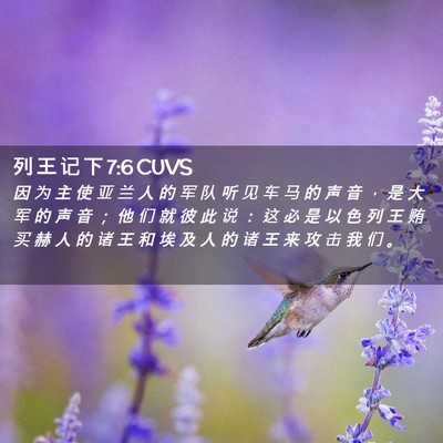 Picture 02 - 列 王 记 下 7:6 CUVS - 因 为 主 使 亚 兰 人 的 军 队 听 见 - Bible Verse Picture