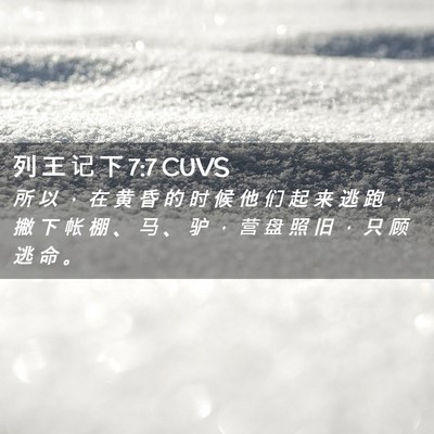 Picture 02 - 列 王 记 下 7:7 CUVS - 所 以 ， 在 黄 昏 的 时 候 他 们 起 - Bible Verse Picture