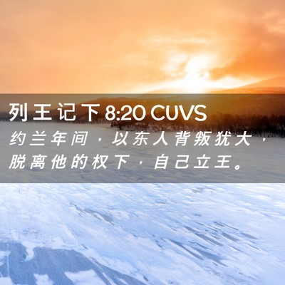 Picture 02 - 列 王 记 下 8:20 CUVS - 约 兰 年 间 ， 以 东 人 背 叛 犹 大 - Bible Verse Picture