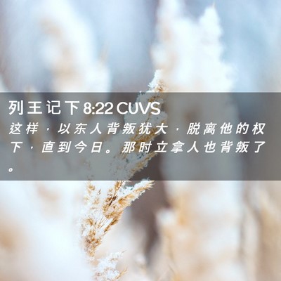 Picture 02 - 列 王 记 下 8:22 CUVS - 这 样 ， 以 东 人 背 叛 犹 大 ， 脱 - Bible Verse Picture