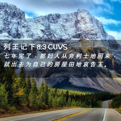 Picture 02 - 列 王 记 下 8:3 CUVS - 七 年 完 了 ， 那 妇 人 从 非 利 士 - Bible Verse Picture