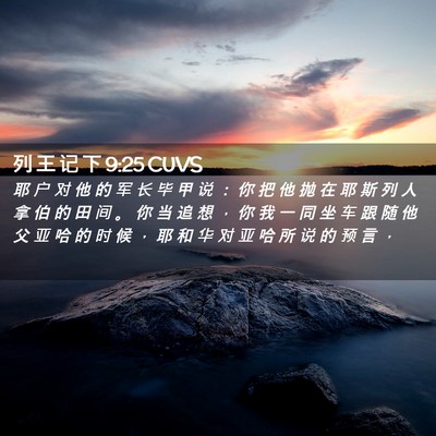Picture 02 - 列 王 记 下 9:25 CUVS - 耶 户 对 他 的 军 长 毕 甲 说 ： 你 - Bible Verse Picture