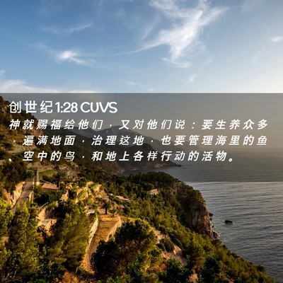 Picture 02 - 创 世 纪 1:28 CUVS - 神 就 赐 福 给 他 们 ， 又 对 他 们 - Bible Verse Picture