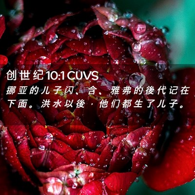 Picture 02 - 创 世 纪 10:1 CUVS - 挪 亚 的 儿 子 闪 、 含 、 雅 弗 的 - Bible Verse Picture