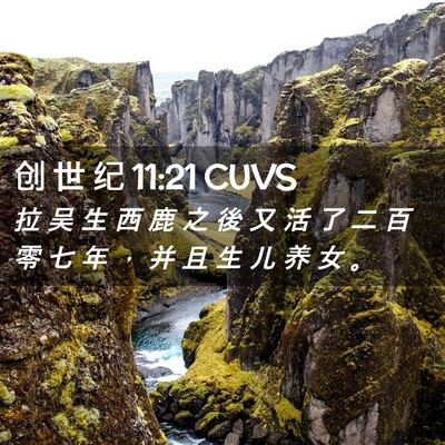 Picture 02 - 创 世 纪 11:21 CUVS - 拉 吴 生 西 鹿 之 後 又 活 了 二 百 - Bible Verse Picture
