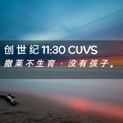Picture 02 - 创 世 纪 11:30 CUVS - 撒 莱 不 生 育 ， 没 有 孩 子 - Bible Verse Picture