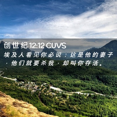 Picture 02 - 创 世 纪 12:12 CUVS - 埃 及 人 看 见 你 必 说 ： 这 是 他 - Bible Verse Picture