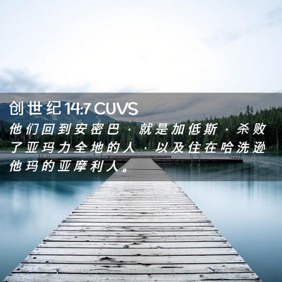 Picture 02 - 创 世 纪 14:7 CUVS - 他 们 回 到 安 密 巴 ， 就 是 加 低 - Bible Verse Picture