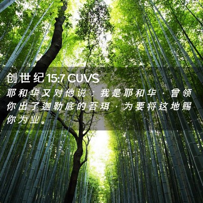 Picture 02 - 创 世 纪 15:7 CUVS - 耶 和 华 又 对 他 说 ： 我 是 耶 和 - Bible Verse Picture