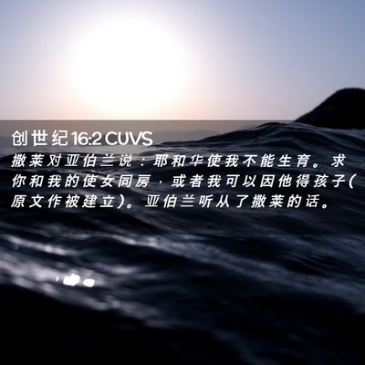 Picture 02 - 创 世 纪 16:2 CUVS - 撒 莱 对 亚 伯 兰 说 ： 耶 和 华 使 - Bible Verse Picture