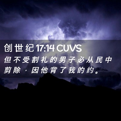 Picture 02 - 创 世 纪 17:14 CUVS - 但 不 受 割 礼 的 男 子 必 从 民 中 - Bible Verse Picture