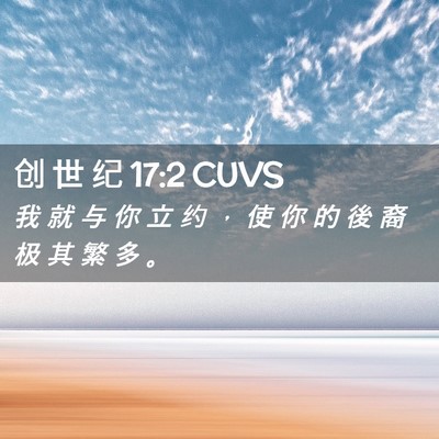 Picture 02 - 创 世 纪 17:2 CUVS - 我 就 与 你 立 约 ， 使 你 的 後 裔 - Bible Verse Picture