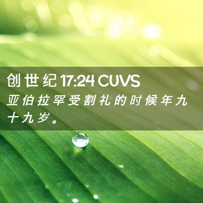 Picture 02 - 创 世 纪 17:24 CUVS - 亚 伯 拉 罕 受 割 礼 的 时 候 年 九 - Bible Verse Picture