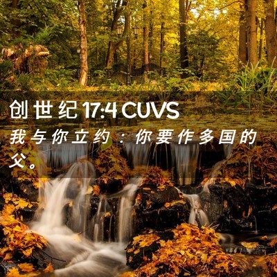 Picture 02 - 创 世 纪 17:4 CUVS - 我 与 你 立 约 ： 你 要 作 多 国 的 - Bible Verse Picture