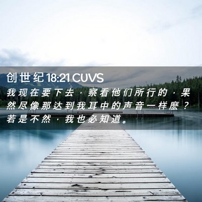 Picture 02 - 创 世 纪 18:21 CUVS - 我 现 在 要 下 去 ， 察 看 他 们 所 - Bible Verse Picture