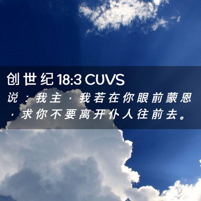 Picture 02 - 创 世 纪 18:3 CUVS - 说 ： 我 主 ， 我 若 在 你 眼 前 蒙 - Bible Verse Picture