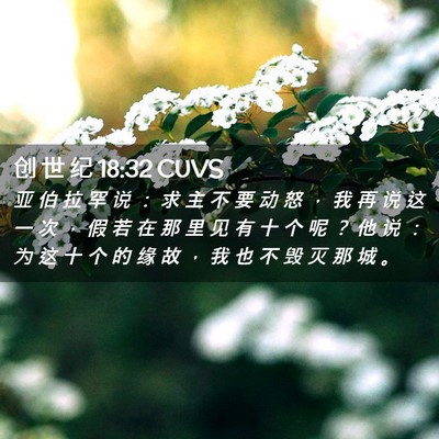Picture 02 - 创 世 纪 18:32 CUVS - 亚 伯 拉 罕 说 ： 求 主 不 要 动 怒 - Bible Verse Picture