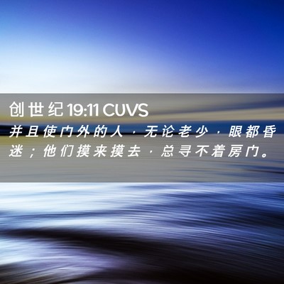Picture 02 - 创 世 纪 19:11 CUVS - 并 且 使 门 外 的 人 ， 无 论 老 少 - Bible Verse Picture