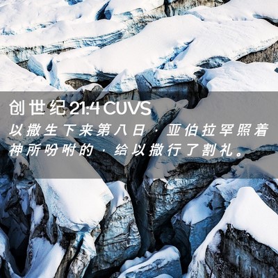Picture 02 - 创 世 纪 21:4 CUVS - 以 撒 生 下 来 第 八 日 ， 亚 伯 拉 - Bible Verse Picture