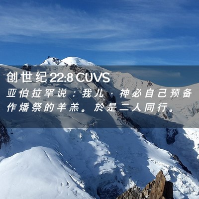 Picture 02 - 创 世 纪 22:8 CUVS - 亚 伯 拉 罕 说 ： 我 儿 ， 神 必 自 - Bible Verse Picture