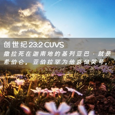 Picture 02 - 创 世 纪 23:2 CUVS - 撒 拉 死 在 迦 南 地 的 基 列 亚 巴 - Bible Verse Picture