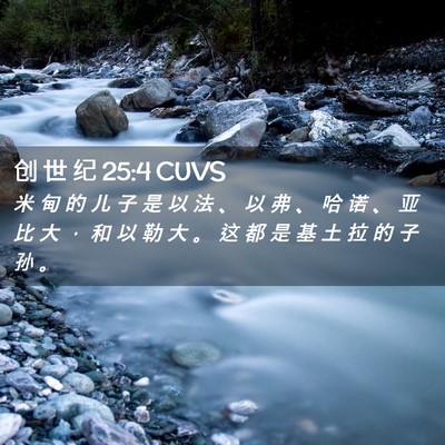 Picture 02 - 创 世 纪 25:4 CUVS - 米 甸 的 儿 子 是 以 法 、 以 弗 、 - Bible Verse Picture